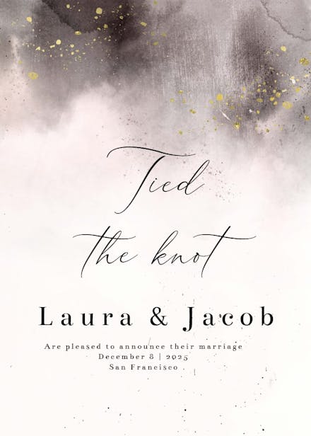 Cold blush - wedding announcement