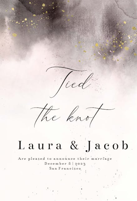 Cold Blush - Wedding Announcement