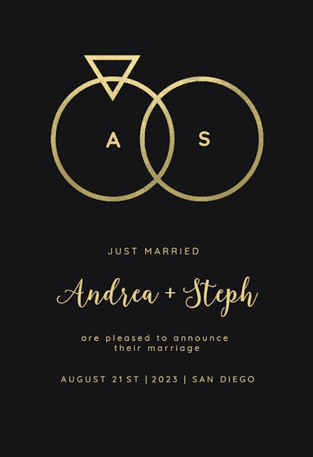 Connected rings - Wedding Announcement