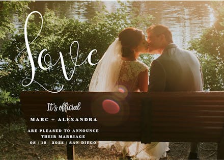 Covered with love - wedding announcement