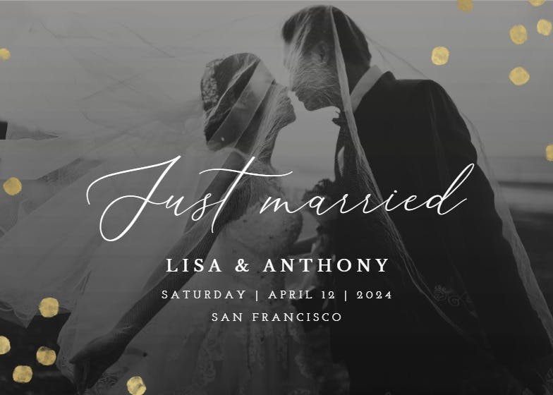 Dotted photo - wedding announcement