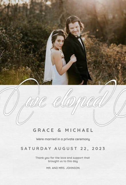 Elegant calligraphy - Wedding Announcement