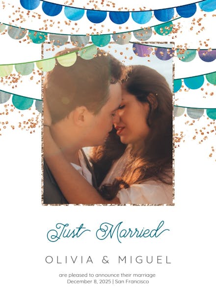 Fiesta flags - wedding announcement