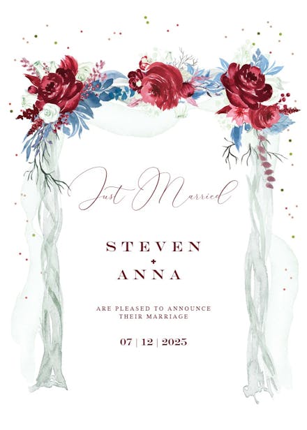 Floral canopy - wedding announcement
