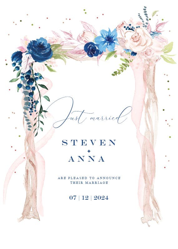 Floral canopy - wedding announcement