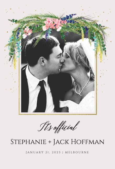 Floral pine - Wedding Announcement