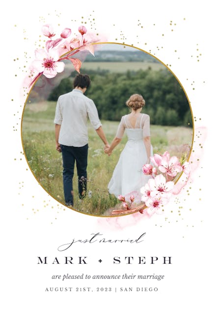 Floral Sakura - Wedding Announcement
