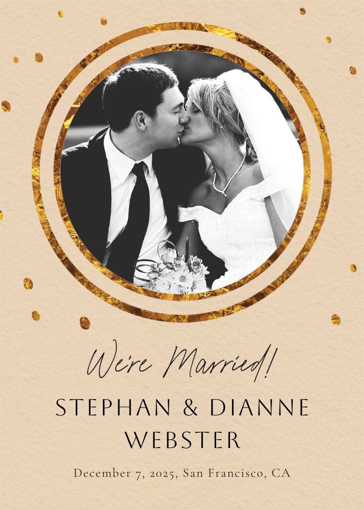 Golden minimalism -  anuncio de boda