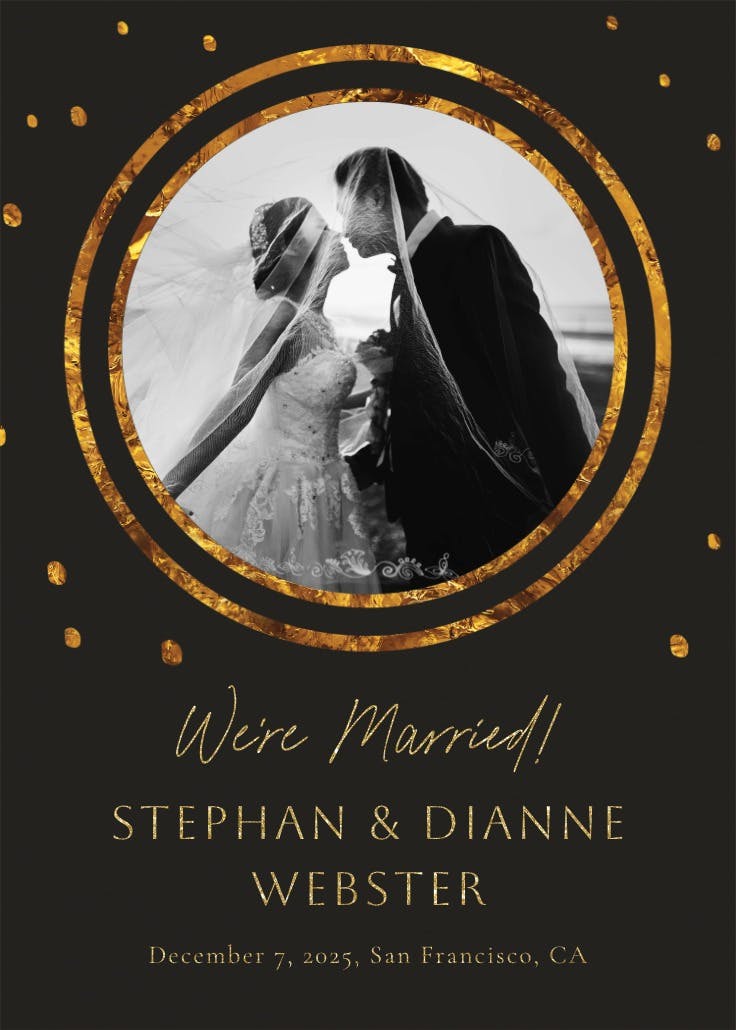 Golden minimalism -  anuncio de boda