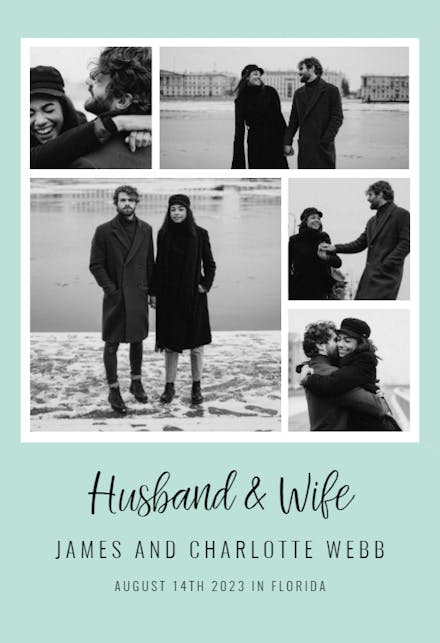 Husband And Wife Collage - Wedding Announcement