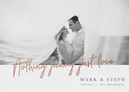 Just love - wedding announcement