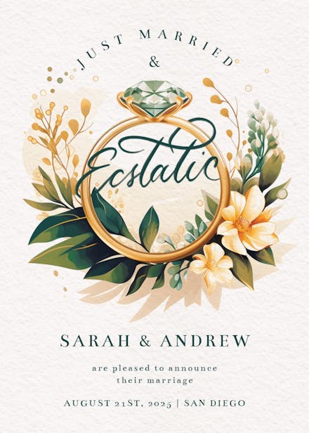 Married & ecstatic - wedding announcement