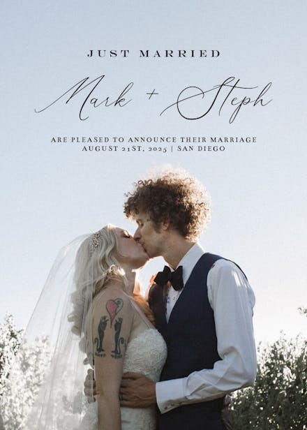 Only this moment - wedding announcement