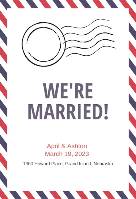 Par Avion - Wedding Announcement