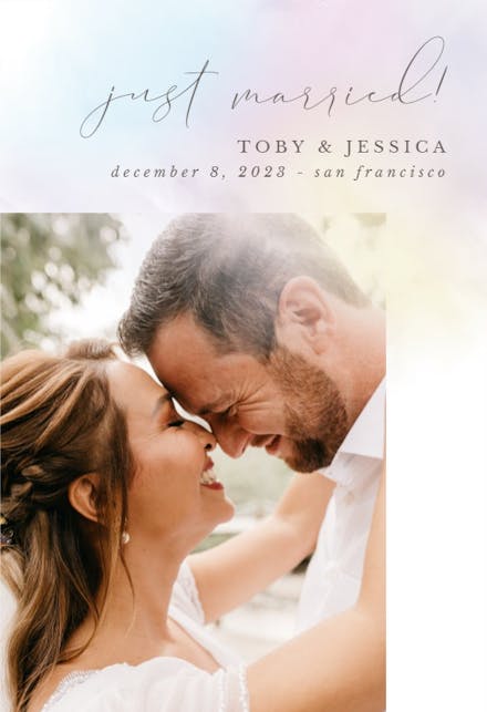 Rainbow Ombre - Wedding Announcement