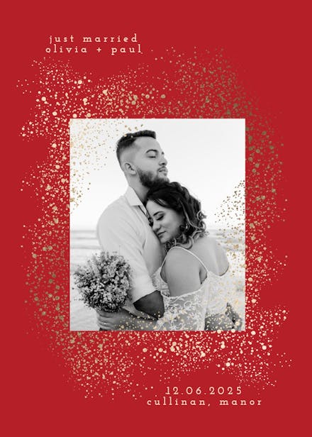 Snowy blast - wedding announcement