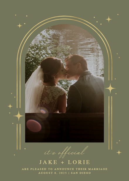 Sparkle arch - wedding announcement