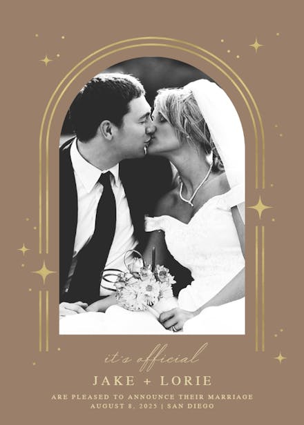 Sparkle arch - wedding announcement