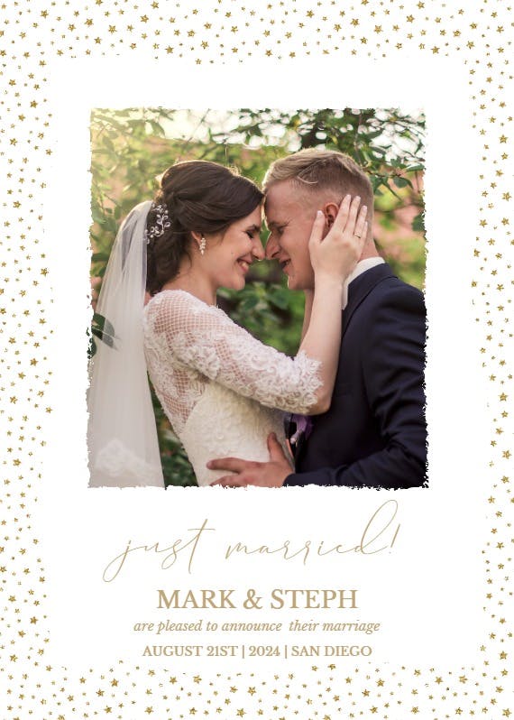 Sparkle stars - wedding announcement