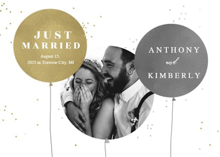 Surrealism balloons - wedding announcement