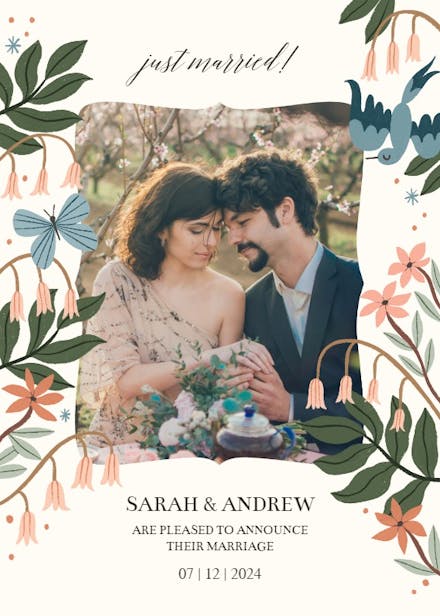 Terracotta blossom (by meghann rader) - wedding announcement