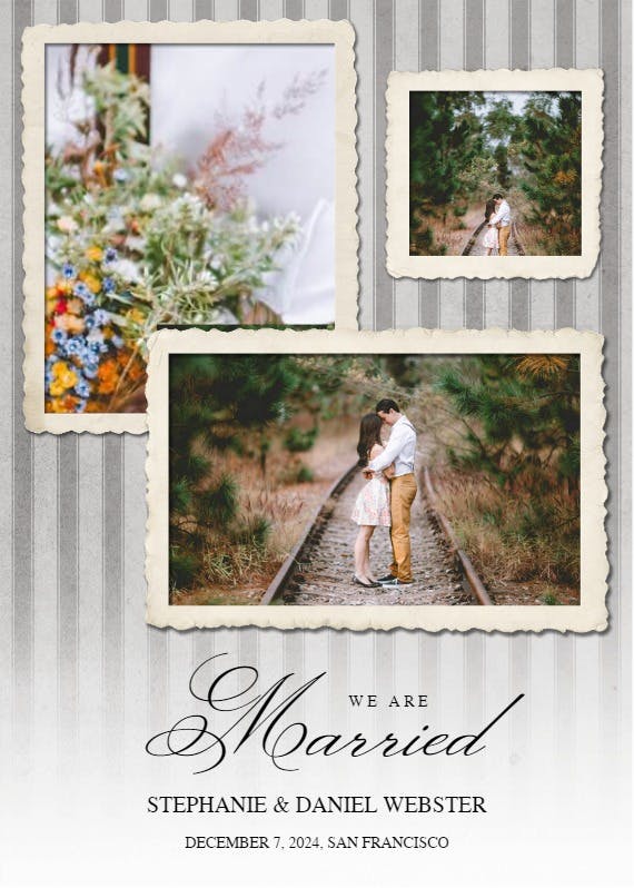 Vintage marriage collage - wedding announcement