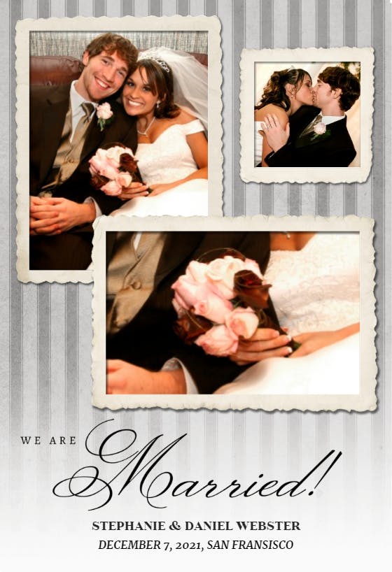 Vintage marriage collage -  announcement card template