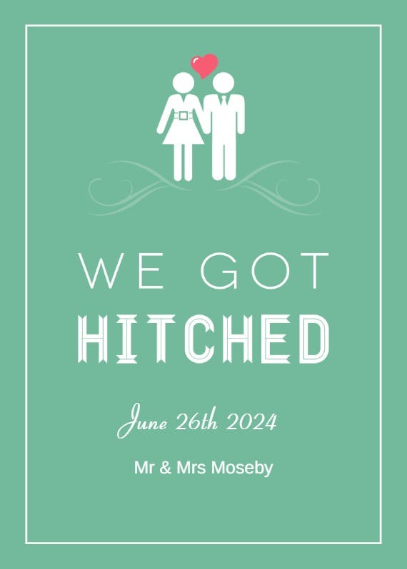 We got hitched - wedding announcement