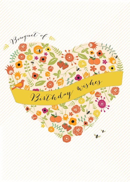 A bouquet of birthday wishes - birthday card