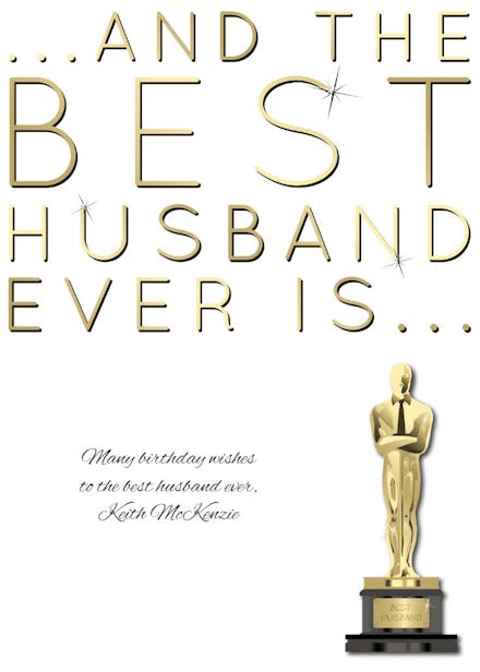 Best husband trophy - birthday card
