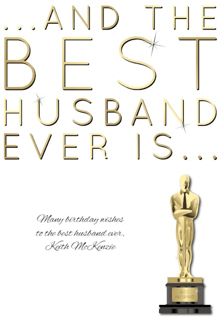 Best Husband Trophy - Birthday Card