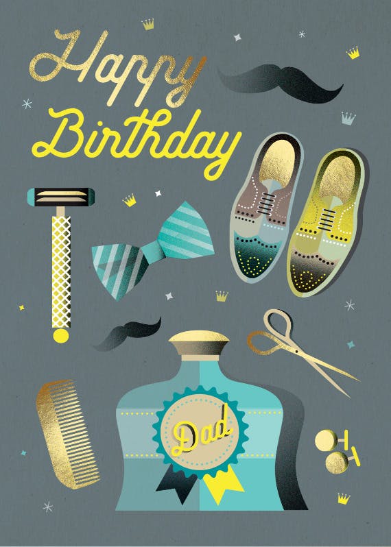 Dashingly dapper - happy birthday card