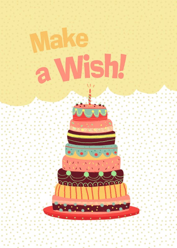 Daughter make a wish - birthday card
