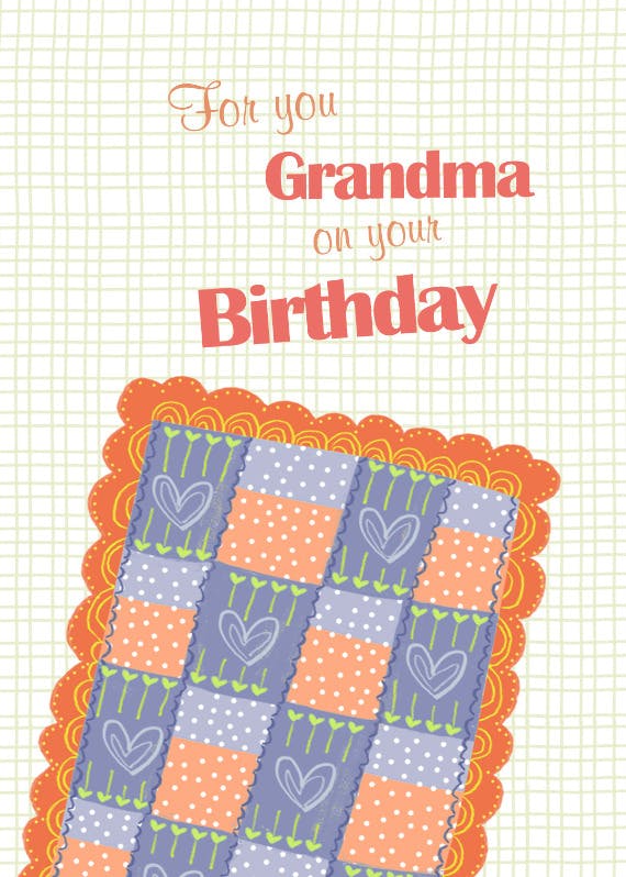 For you grandma -  tarjeta de cumpleaños
