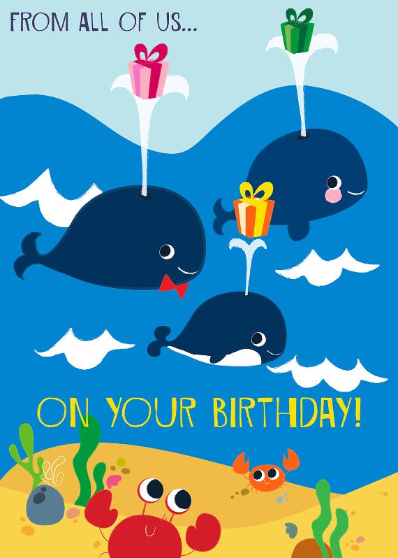 From all of us -  free birthday card