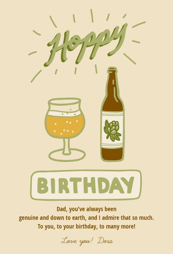 Hop to it - happy birthday card