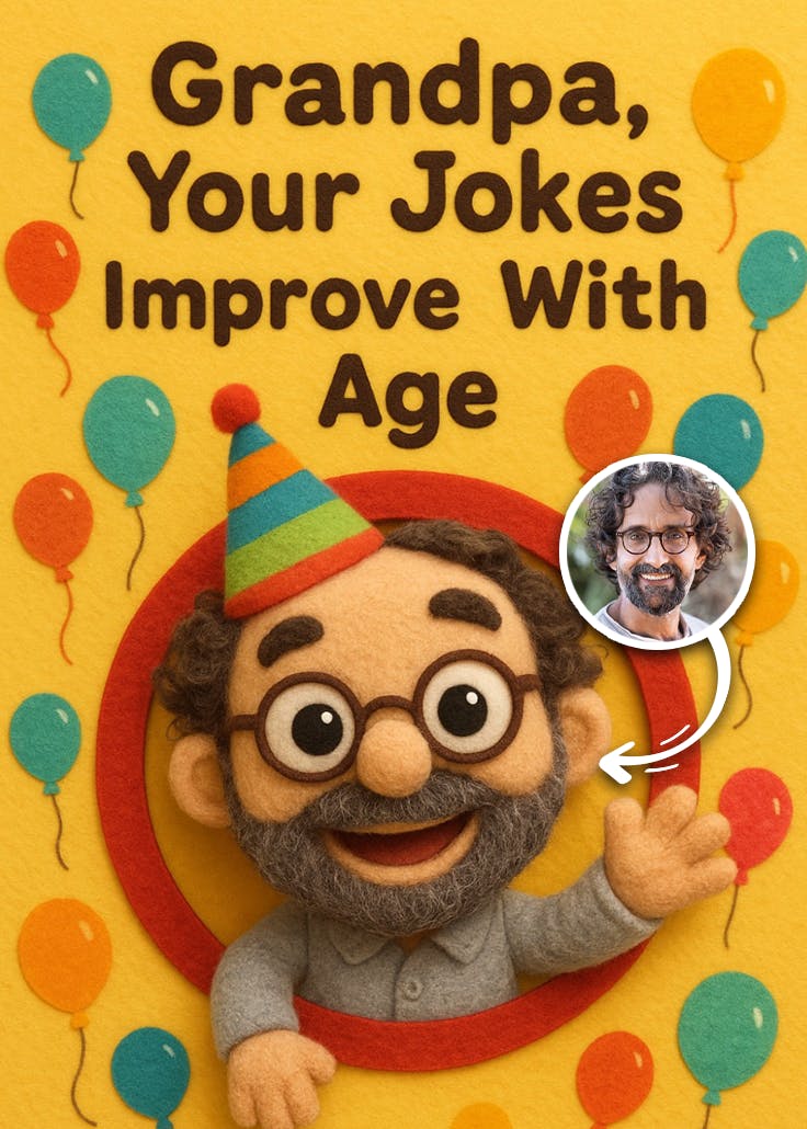 Jokes improve with age -  tarjeta de cumpleaños