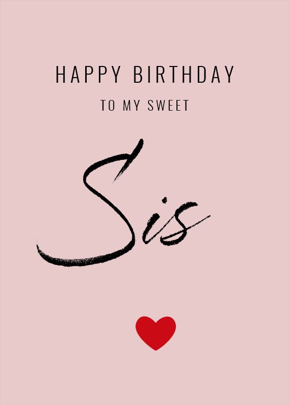 My sweet sis - tarjeta de cumpleaños