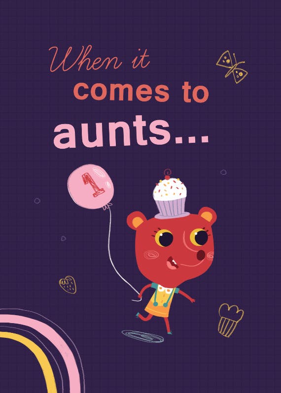 Number one aunt -  free birthday card
