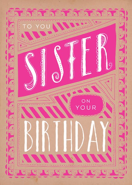 My Sweet Sis - Free Birthday Card | Greetings Island
