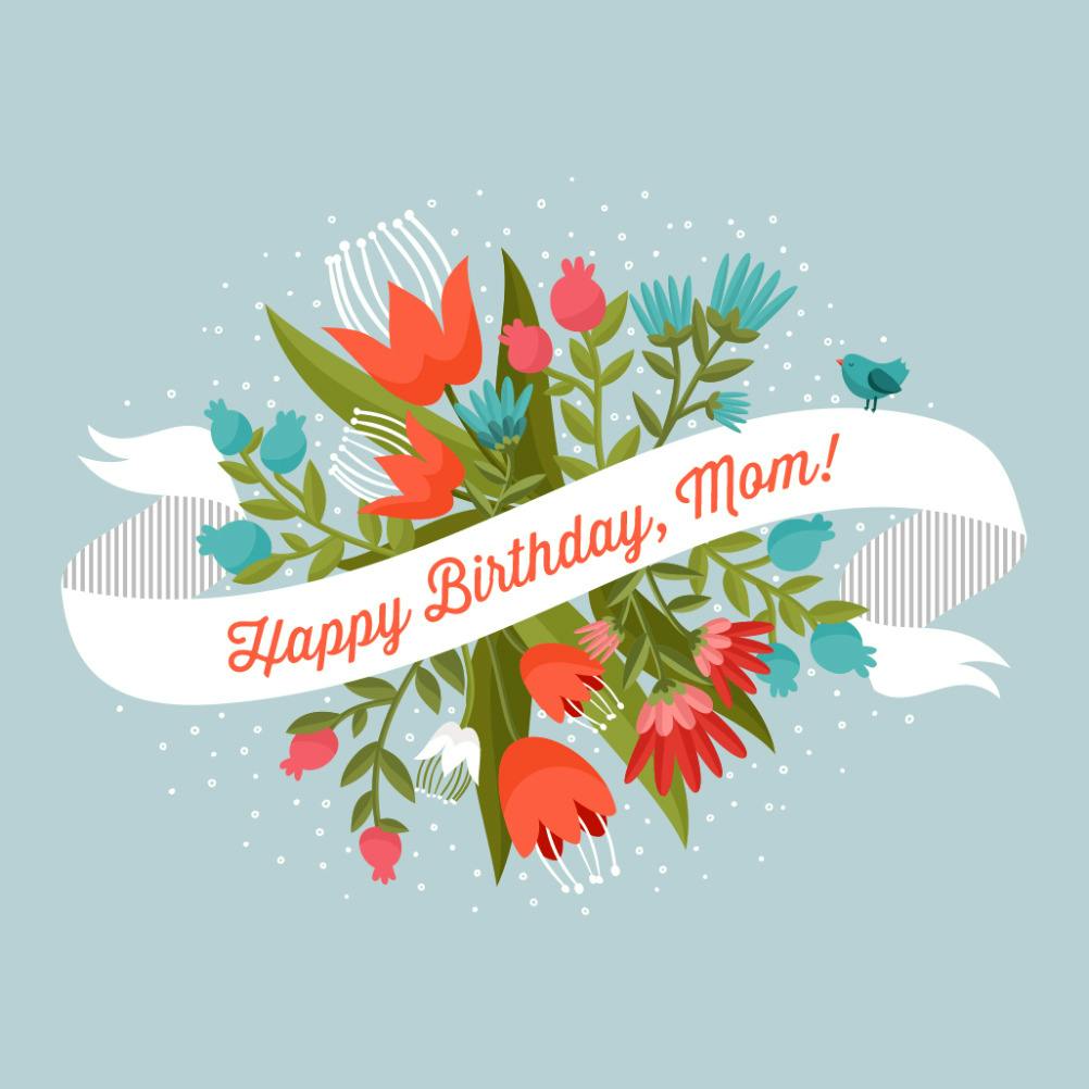 Ribboned ‘round - happy birthday card