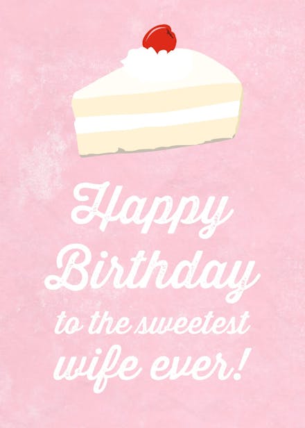 Sweetest wife ever - birthday card