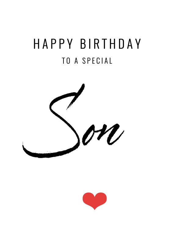 To a special son -  free birthday card