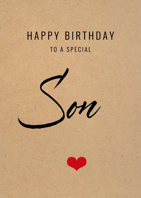 To a special son -  tarjeta de cumpleaños gratis