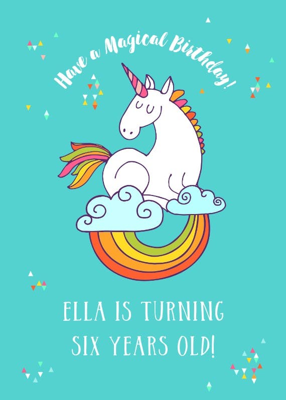 Unicorn dreams - birthday card