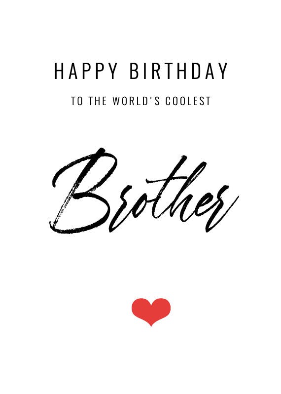 World's coolest brother -  free birthday card