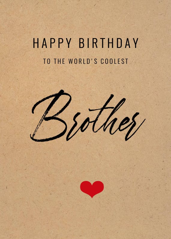 World's coolest brother -  birthday card
