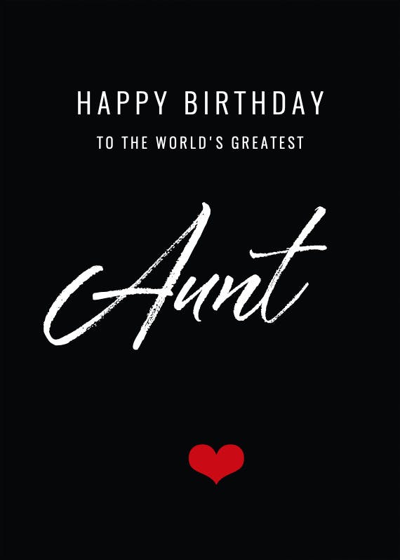 World's greatest aunt -  birthday card