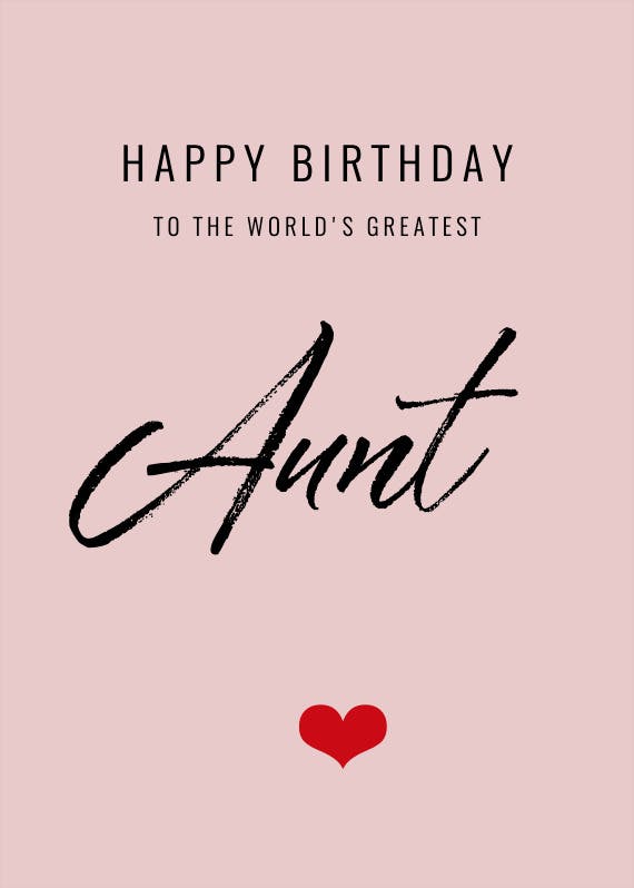World's greatest aunt - tarjeta de cumpleaños