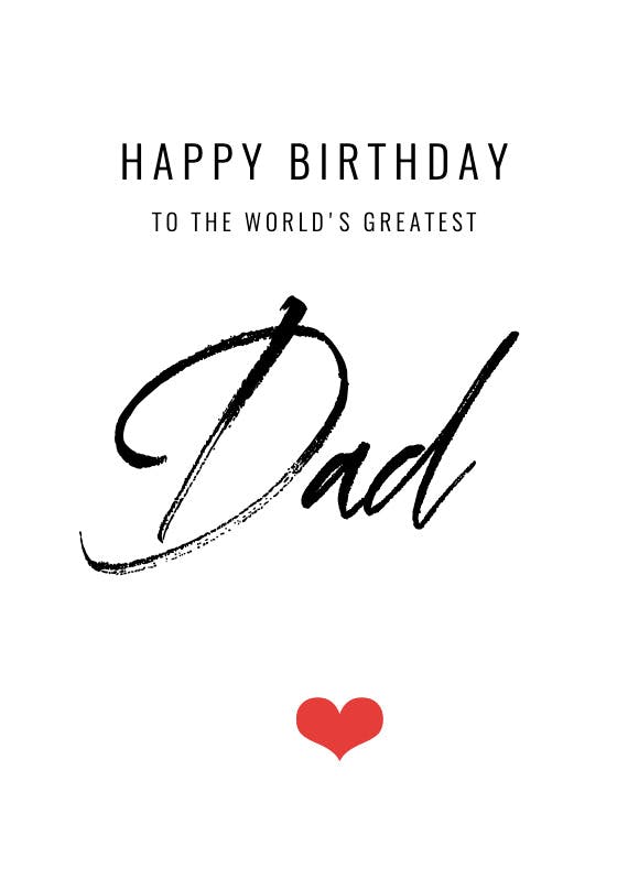 World's greatest dad -  birthday card
